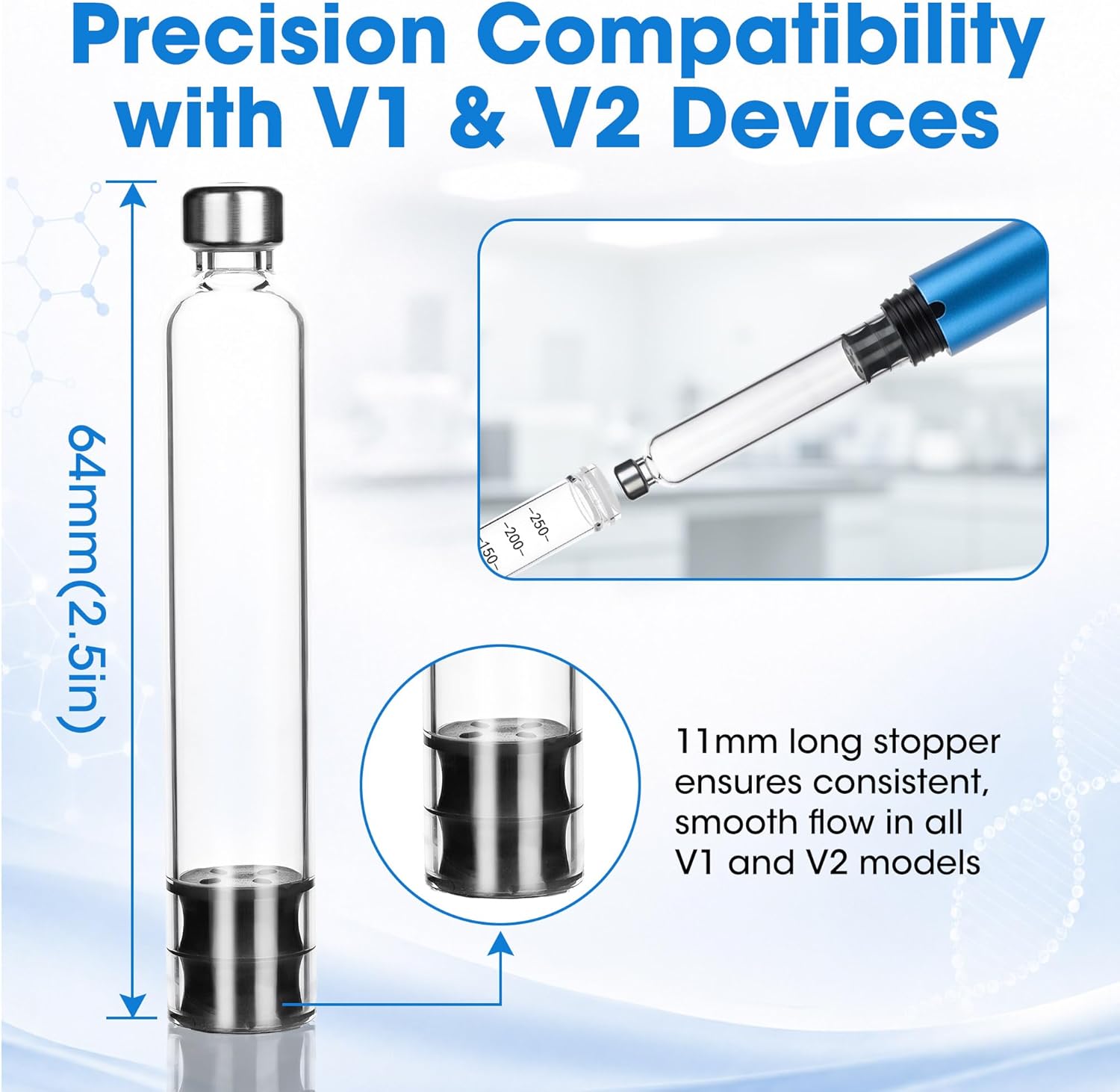 3ml vial cartridges for peptide/insulin pens 20 pack - Image 2